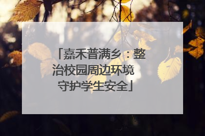 嘉禾普满乡：整治校园周边环境 守护学生安全