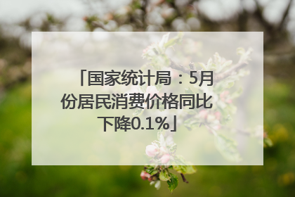 国家统计局：5月份居民消费价格同比下降0.1%