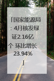 国家能源局：4月核发绿证2.16亿个 环比增长23.94%