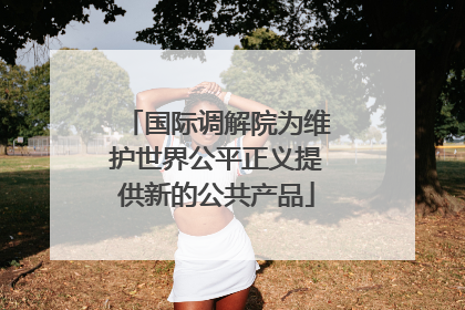 国际调解院为维护世界公平正义提供新的公共产品