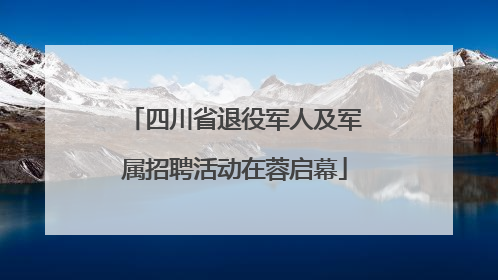四川省退役军人及军属招聘活动在蓉启幕