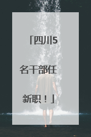 四川5名干部任新职！