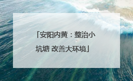 安阳内黄：整治小坑塘 改善大环境