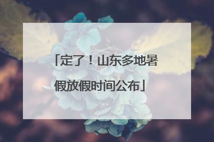定了！山东多地暑假放假时间公布