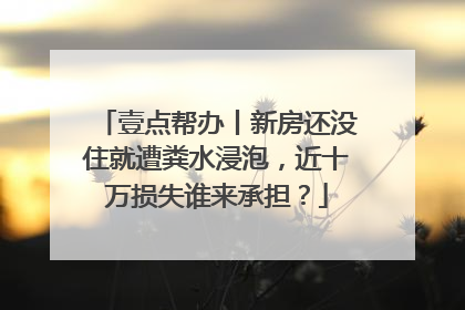 壹点帮办丨新房还没住就遭粪水浸泡，近十万损失谁来承担？
