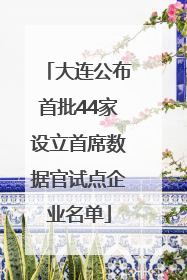 大连公布首批44家设立首席数据官试点企业名单