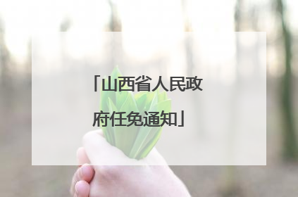 山西省人民政府任免通知