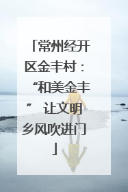 常州经开区金丰村：“和美金丰” 让文明乡风吹进门