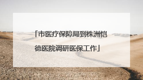 市医疗保障局到株洲恺德医院调研医保工作