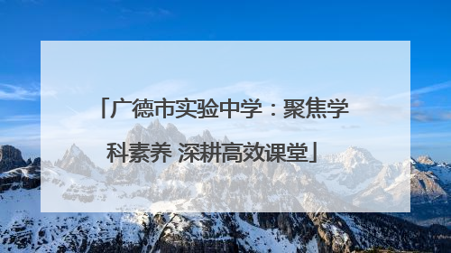 广德市实验中学：聚焦学科素养 深耕高效课堂