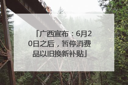 广西宣布：6月20日之后，暂停消费品以旧换新补贴