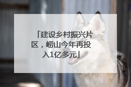 建设乡村振兴片区，崂山今年再投入1亿多元