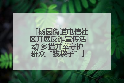 杨园街道电信社区开展反诈宣传活动 多措并举守护群众“钱袋子”