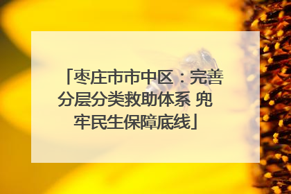 枣庄市市中区：完善分层分类救助体系 兜牢民生保障底线