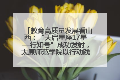 教育高质量发展看山西：“天启星座17星—行知号”成功发射，太原师范学院以行动践行行知精神