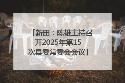 新田：陈雄主持召开2025年第15次县委常委会会议