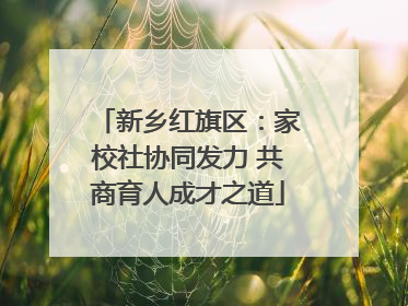 新乡红旗区：家校社协同发力 共商育人成才之道
