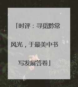 时评：寻觅黔常风光，于最美中书写发展答卷