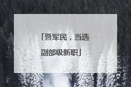 暨军民，当选副部级新职