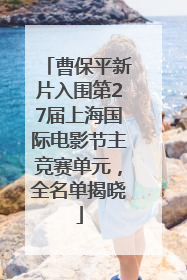 曹保平新片入围第27届上海国际电影节主竞赛单元，全名单揭晓