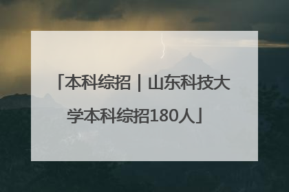 本科综招｜山东科技大学本科综招180人