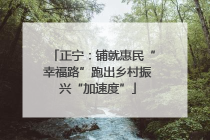 正宁：铺就惠民“幸福路”跑出乡村振兴“加速度”