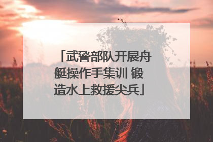 武警部队开展舟艇操作手集训 锻造水上救援尖兵