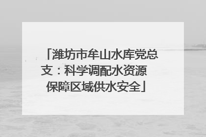 潍坊市牟山水库党总支：科学调配水资源 保障区域供水安全