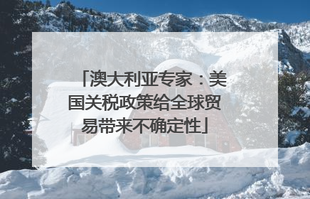 澳大利亚专家：美国关税政策给全球贸易带来不确定性