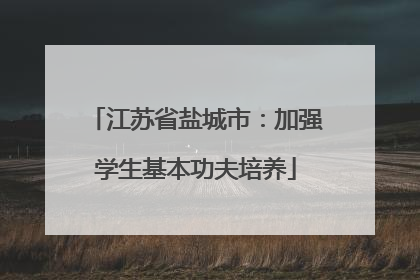 江苏省盐城市：加强学生基本功夫培养