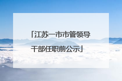 江苏一市市管领导干部任职前公示
