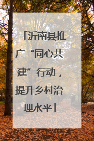 沂南县推广“同心共建”行动，提升乡村治理水平
