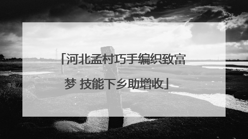 河北孟村巧手编织致富梦 技能下乡助增收