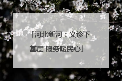 河北新河：义诊下基层 服务暖民心