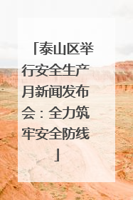 泰山区举行安全生产月新闻发布会：全力筑牢安全防线