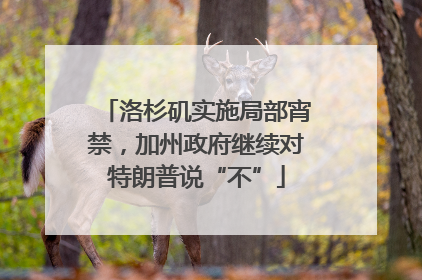 洛杉矶实施局部宵禁，加州政府继续对特朗普说“不”