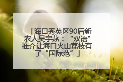 海口秀英区90后新农人吴宇燕：“双语”推介让海口火山荔枝有了“国际范”