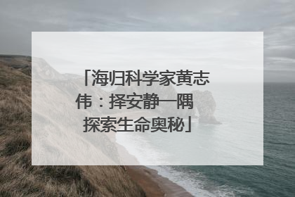 海归科学家黄志伟：择安静一隅 探索生命奥秘