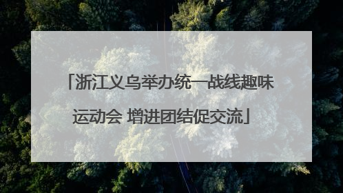 浙江义乌举办统一战线趣味运动会 增进团结促交流