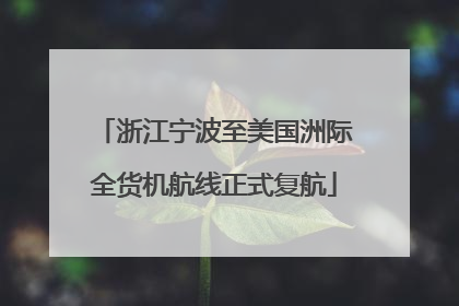 浙江宁波至美国洲际全货机航线正式复航