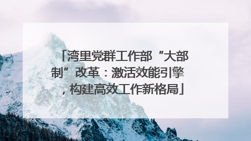 湾里党群工作部“大部制”改革：激活效能引擎，构建高效工作新格局