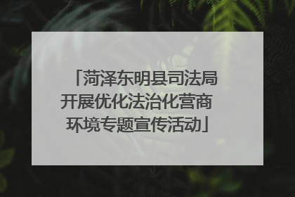 菏泽东明县司法局开展优化法治化营商环境专题宣传活动