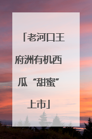 老河口王府洲有机西瓜“甜蜜”上市