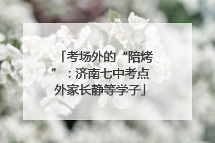 考场外的“陪烤”：济南七中考点外家长静等学子