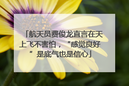 航天员费俊龙直言在天上飞不害怕，“感觉良好”是底气也是信心