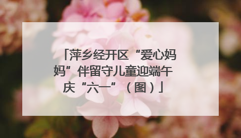萍乡经开区“爱心妈妈”伴留守儿童迎端午庆“六一”（图）