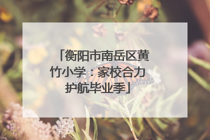 衡阳市南岳区黄竹小学：家校合力护航毕业季