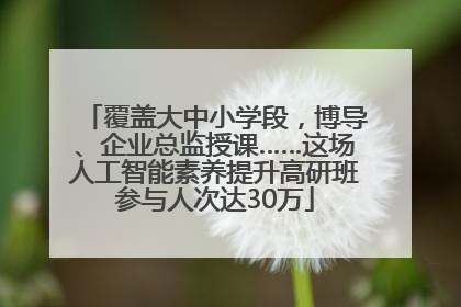 覆盖大中小学段，博导、企业总监授课……这场人工智能素养提升高研班参与人次达30万
