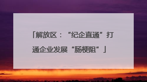 解放区：“纪企直通”打通企业发展“肠梗阻”