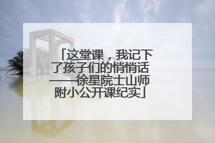 这堂课，我记下了孩子们的悄悄话——徐星院士山师附小公开课纪实